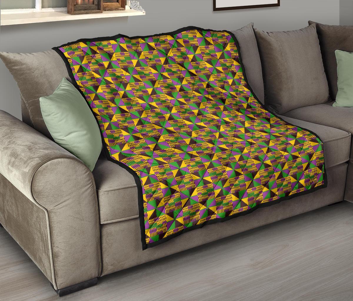 African Kente Pattern Print Quilt-grizzshop