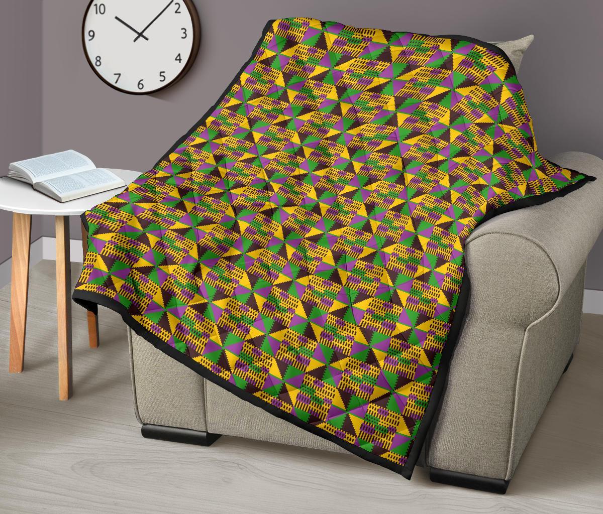 African Kente Pattern Print Quilt-grizzshop