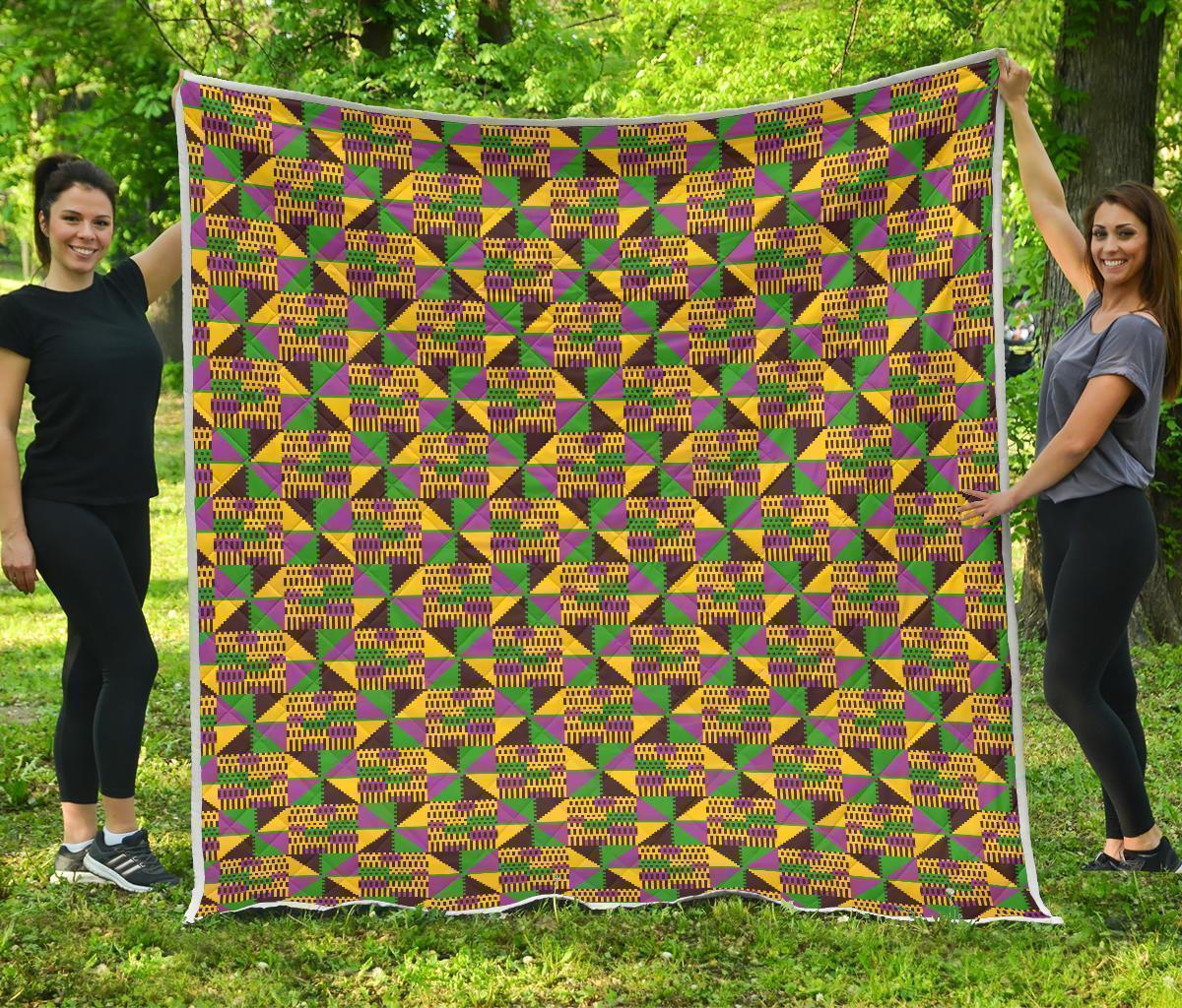 African Kente Pattern Print Quilt-grizzshop