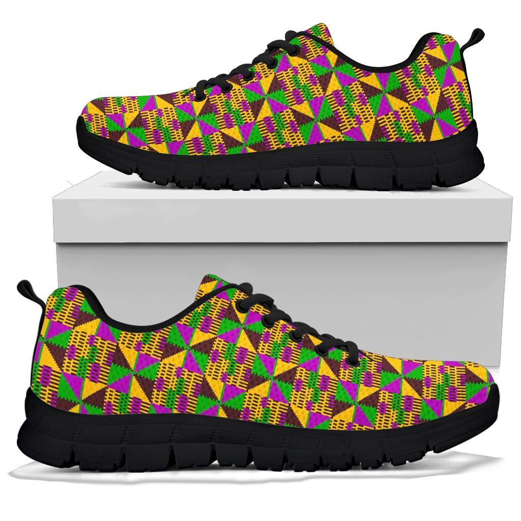 African Kente Pattern Print Sneaker Shoes For Men Women-grizzshop