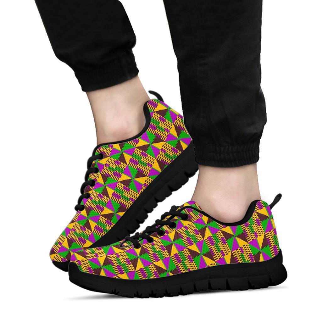 African Kente Pattern Print Sneaker Shoes For Men Women-grizzshop