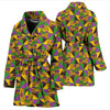 African Kente Pattern Print Women Long Robe-grizzshop