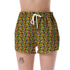 African Kente Pattern Print Women's Shorts-grizzshop