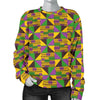 African Kente Pattern Print Women's Sweatshirt-grizzshop