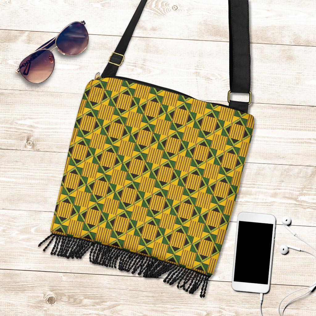 African Kente Print Pattern Crossbody bags-grizzshop