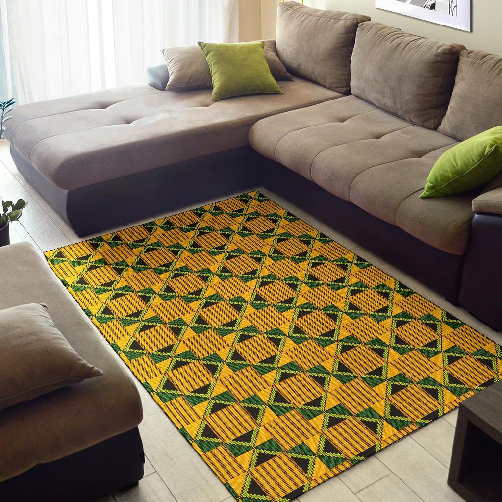 African Kente Print Pattern Floor Mat-grizzshop