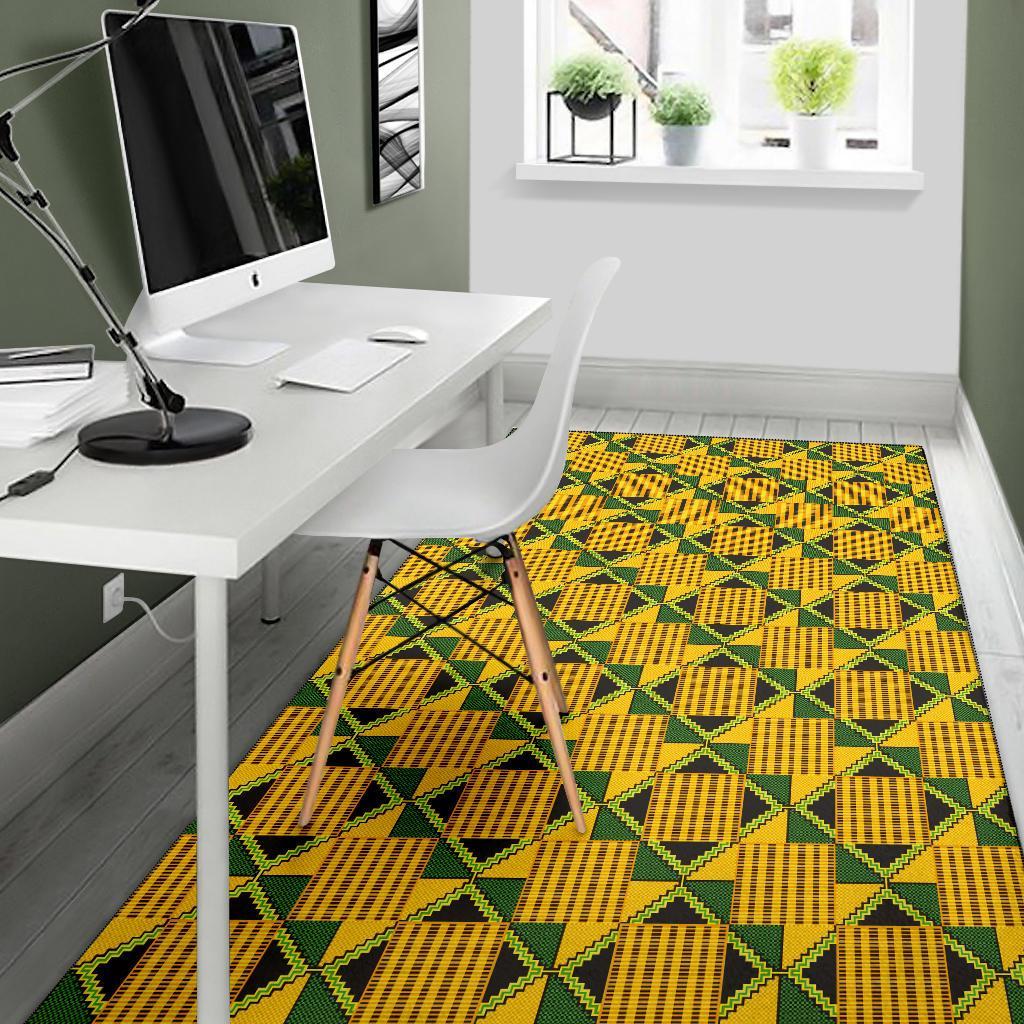 African Kente Print Pattern Floor Mat-grizzshop