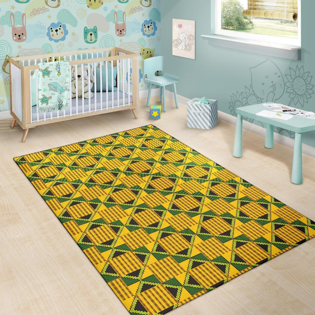 African Kente Print Pattern Floor Mat-grizzshop