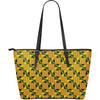 African Kente Print Pattern Leather Tote Bag-grizzshop