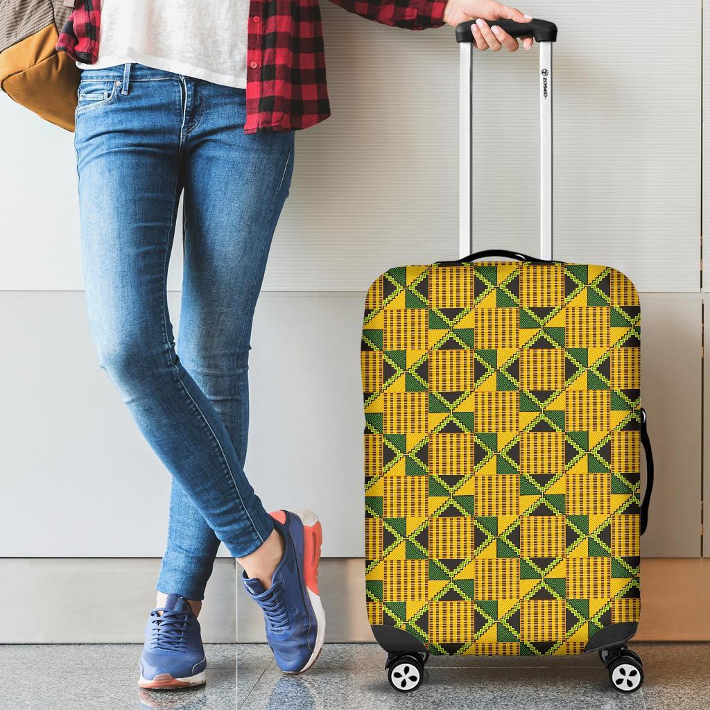 African Kente Print Pattern Luggage Cover Protector-grizzshop