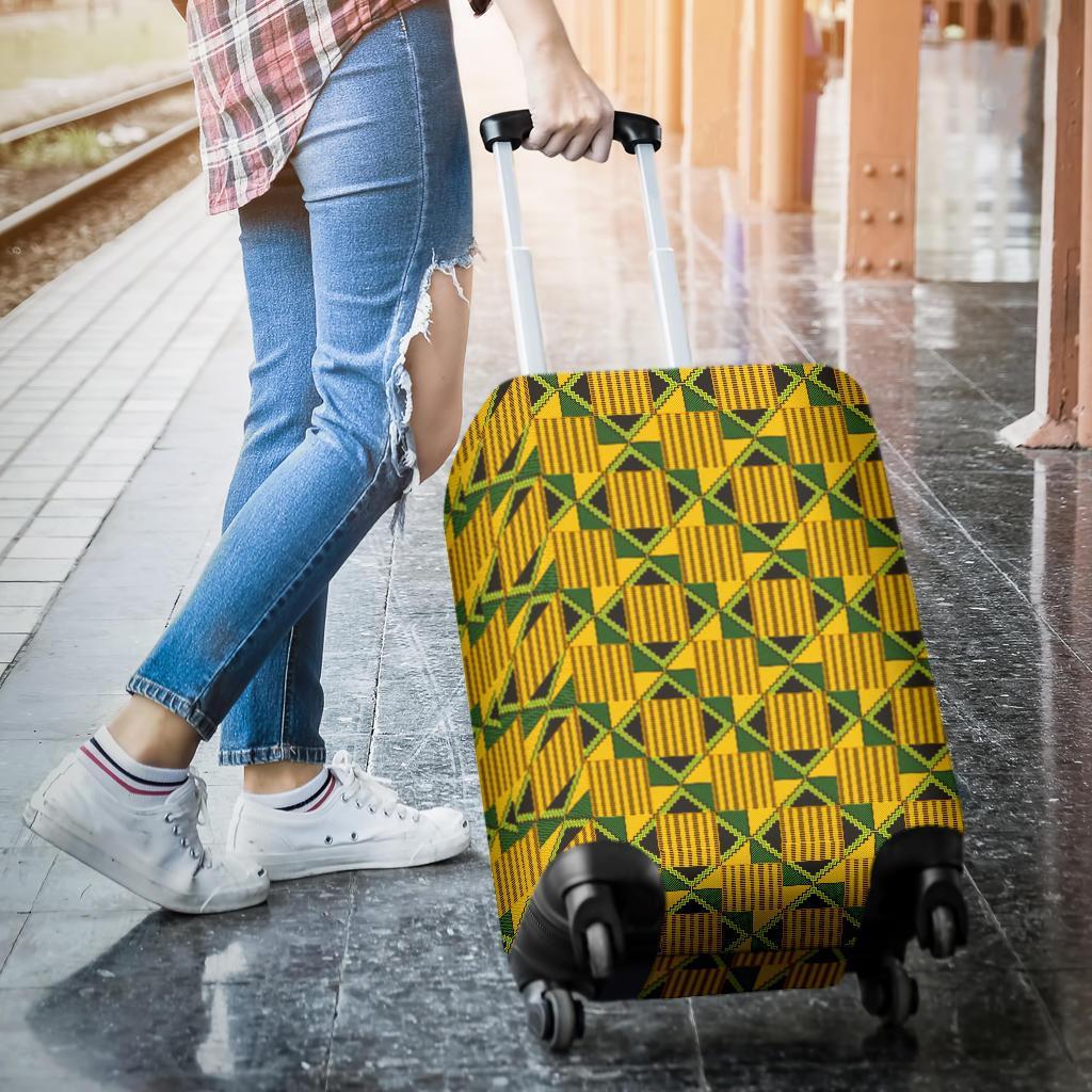 African Kente Print Pattern Luggage Cover Protector-grizzshop