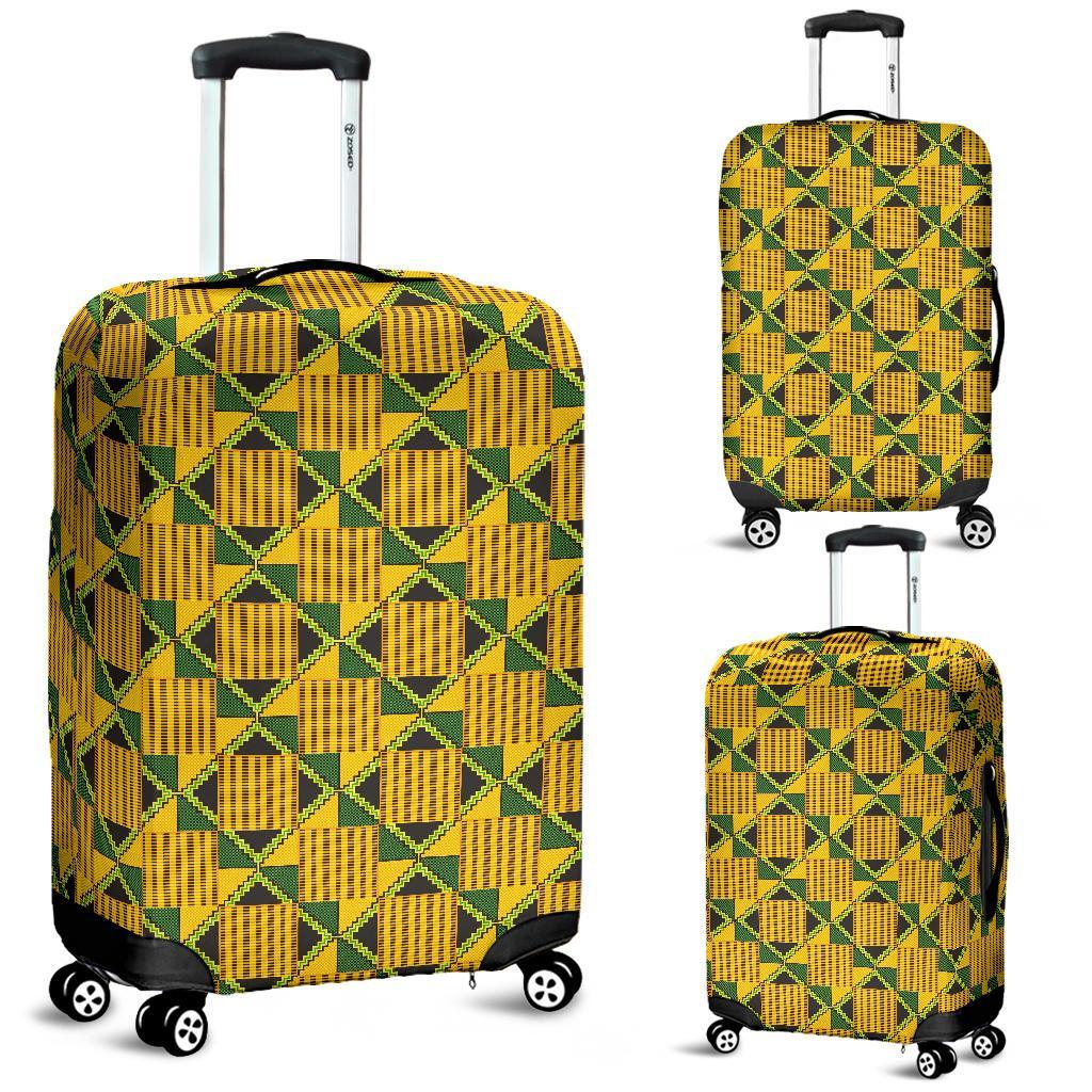 African Kente Print Pattern Luggage Cover Protector-grizzshop