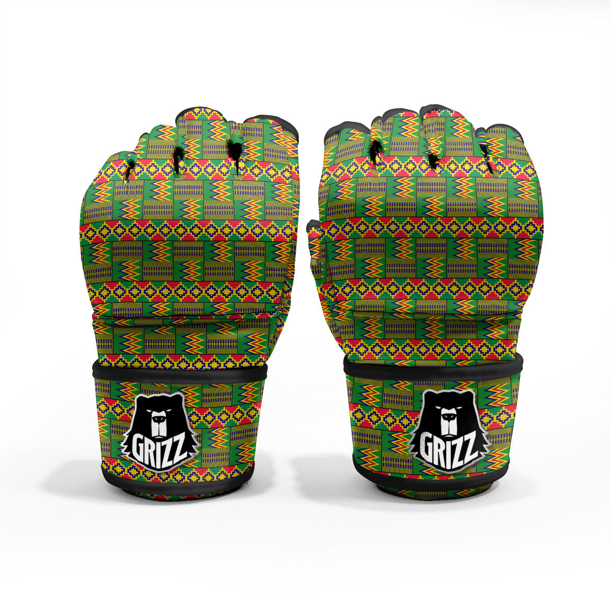 African Kente Print Pattern MMA Gloves-grizzshop