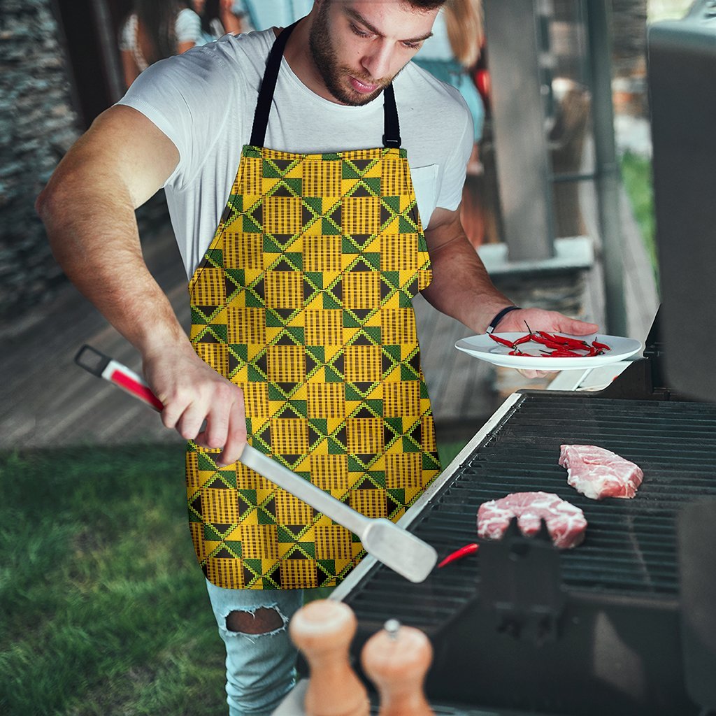 African Kente Print Pattern Men's Apron-grizzshop