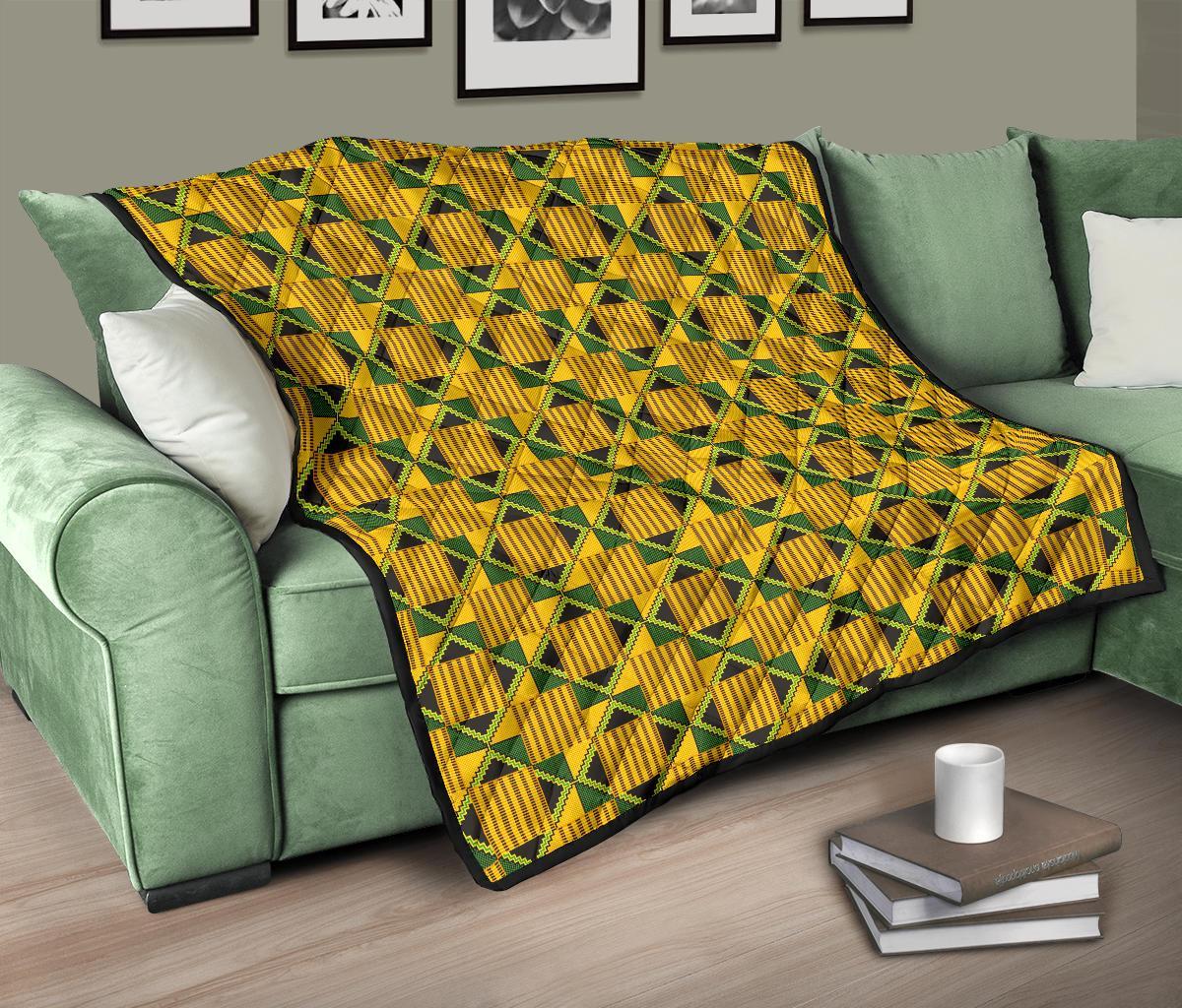 African Kente Print Pattern Quilt-grizzshop