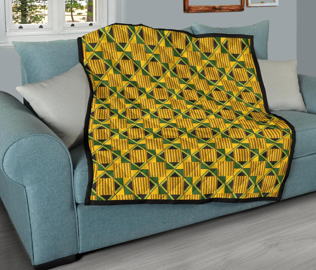 African Kente Print Pattern Quilt-grizzshop