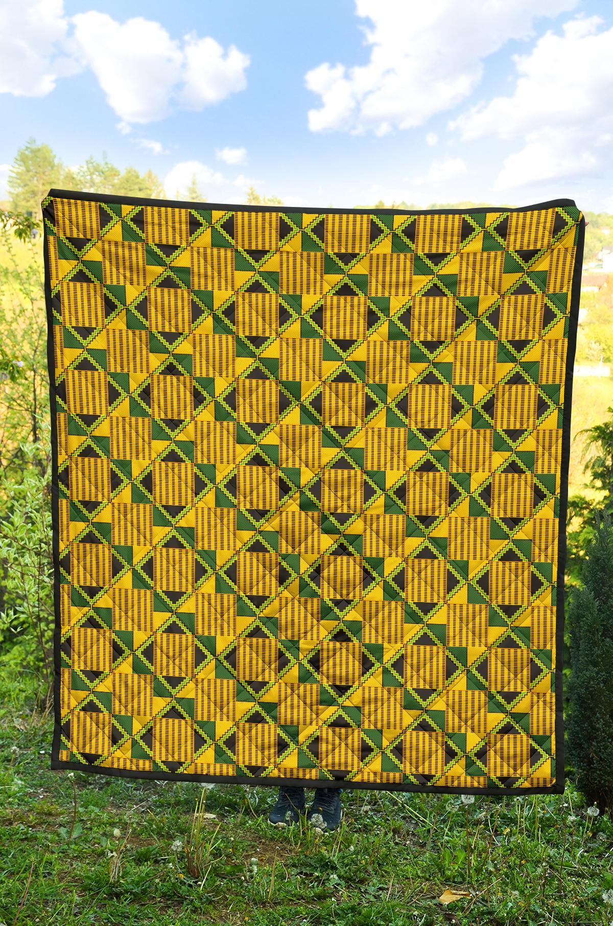 African Kente Print Pattern Quilt-grizzshop