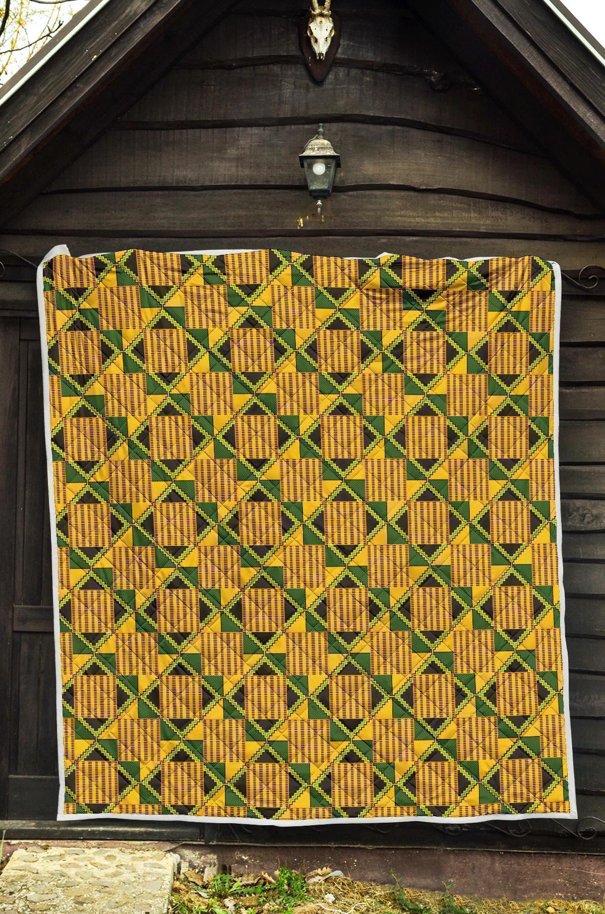 African Kente Print Pattern Quilt-grizzshop