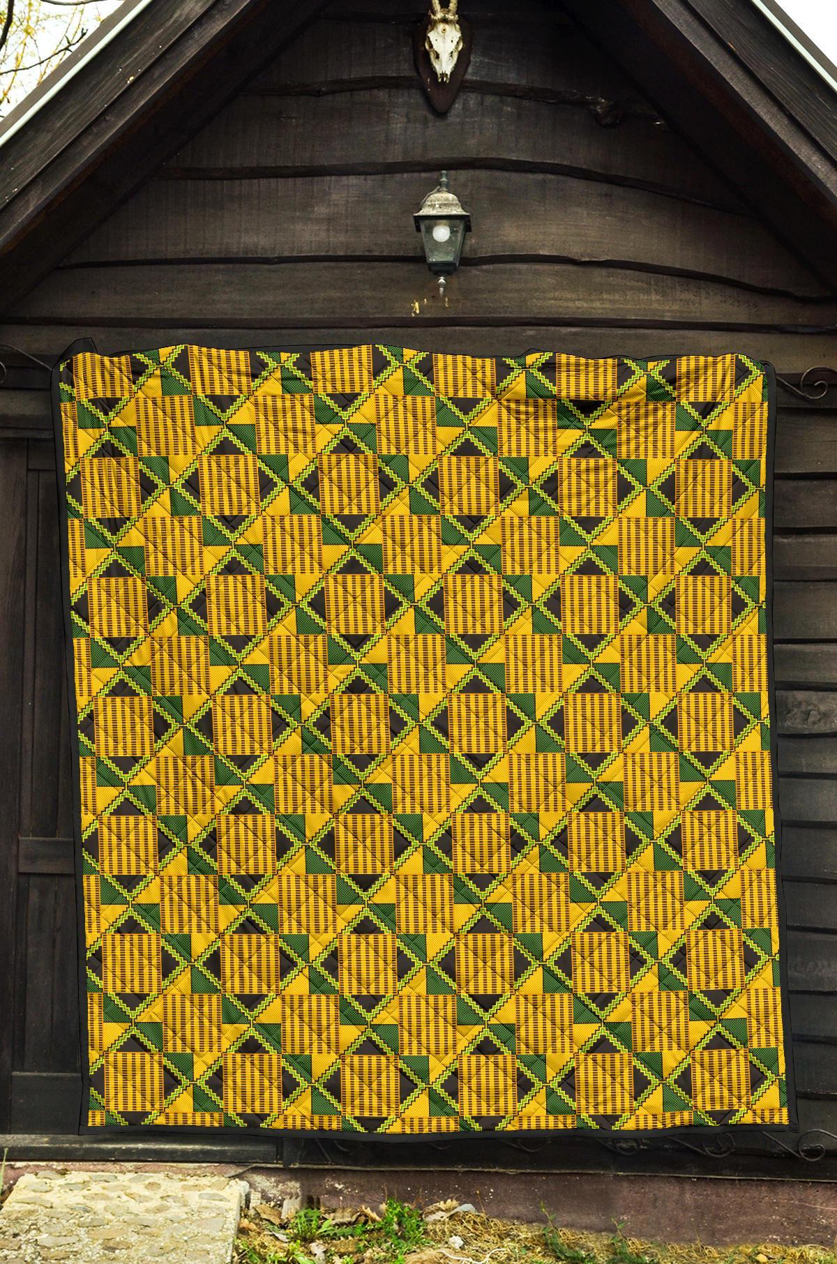 African Kente Print Pattern Quilt-grizzshop