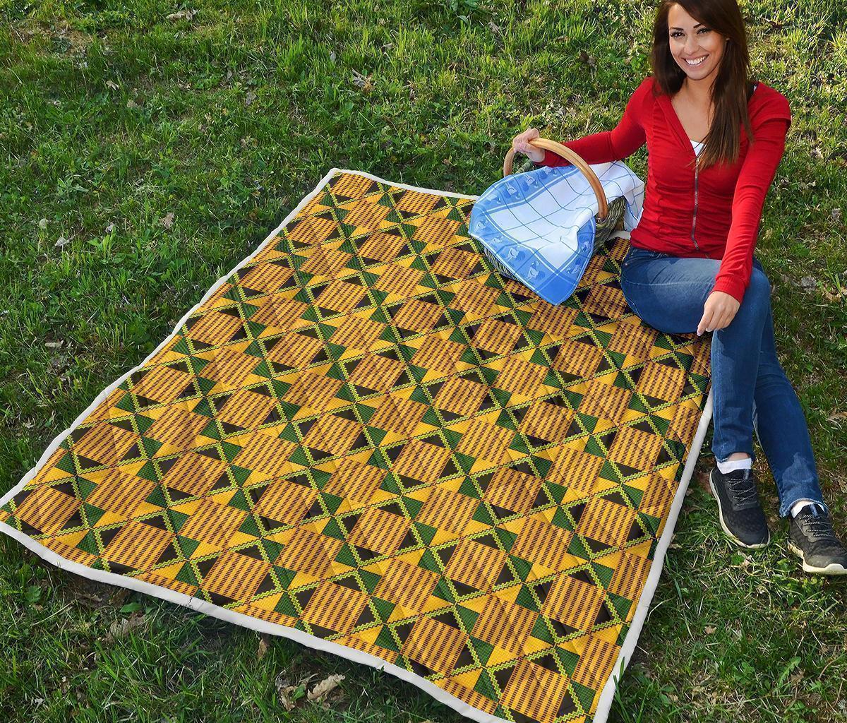 African Kente Print Pattern Quilt-grizzshop