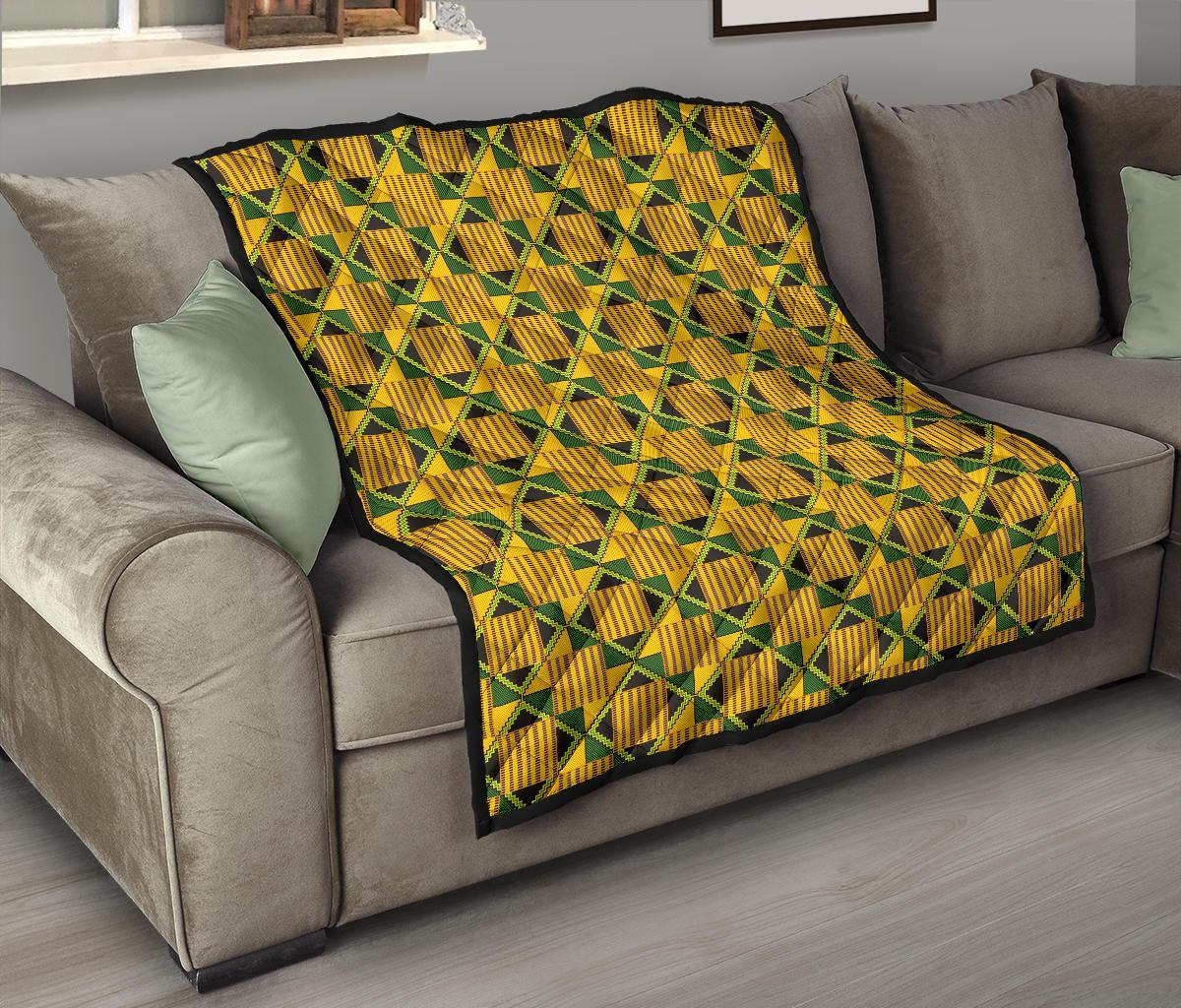 African Kente Print Pattern Quilt-grizzshop