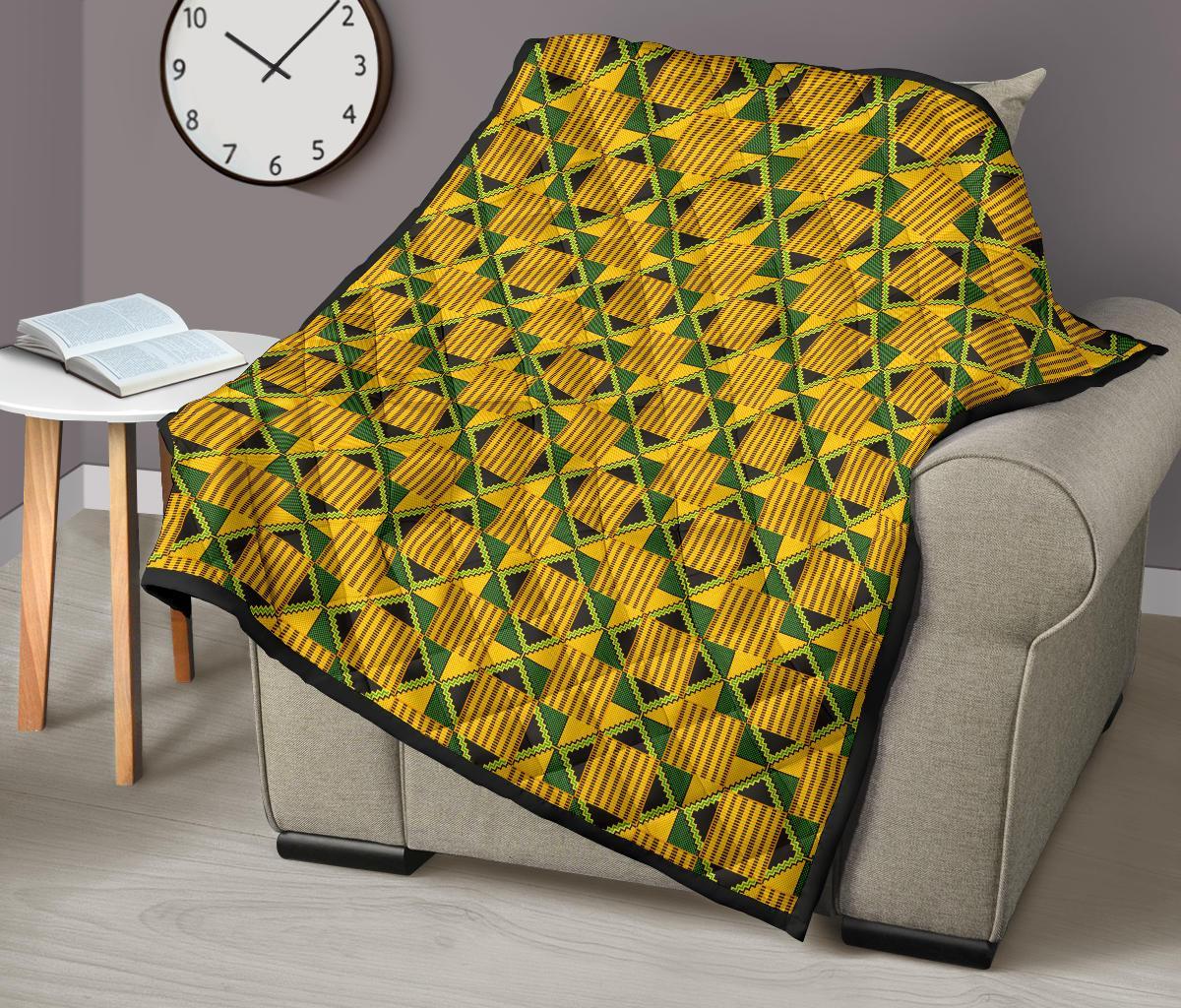 African Kente Print Pattern Quilt-grizzshop