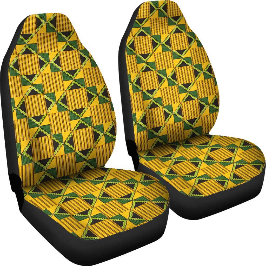 African Kente Print Pattern Universal Fit Car Seat Covers-grizzshop