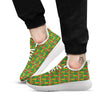 African Kente Print Pattern White Athletic Shoes-grizzshop