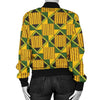 African Kente Print Pattern Women Casual Bomber Jacket-grizzshop