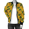 African Kente Print Pattern Women Casual Bomber Jacket-grizzshop