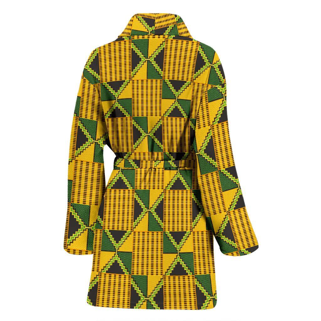 African Kente Print Pattern Women Long Robe-grizzshop