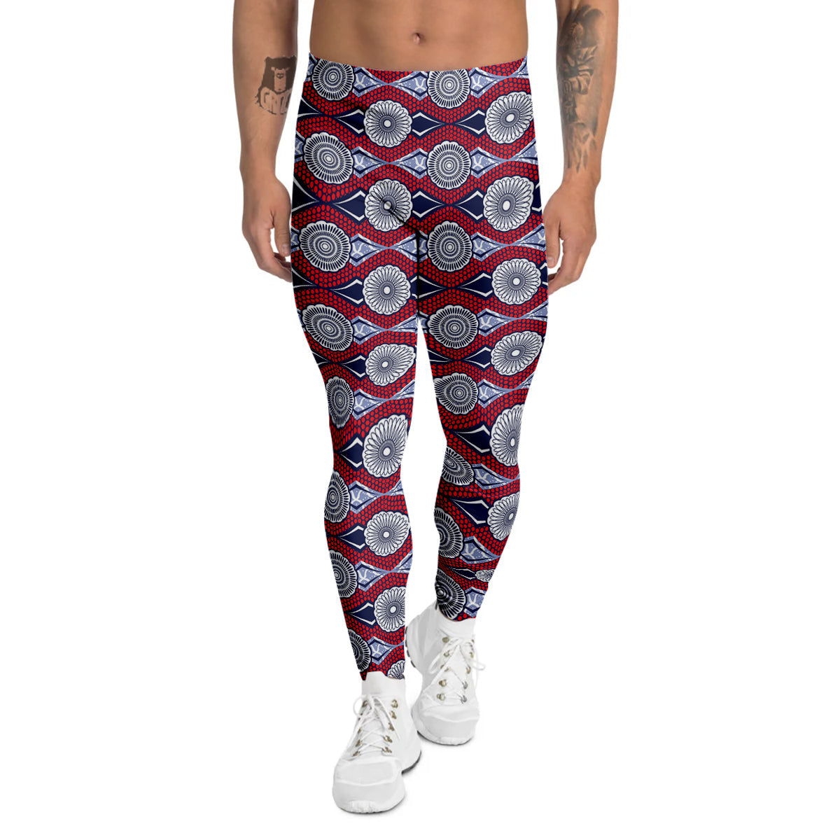 African Kitenge Print Men's Leggings-grizzshop