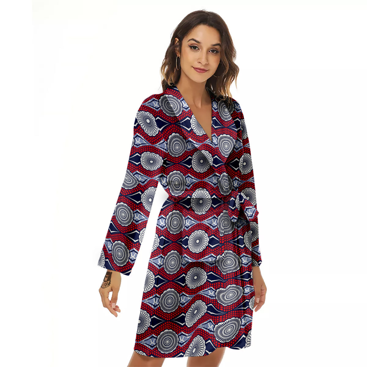 African Kitenge Print Women's Robe-grizzshop