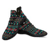 African Tribal Ethnic Print Pattern Black Athletic Shoes-grizzshop