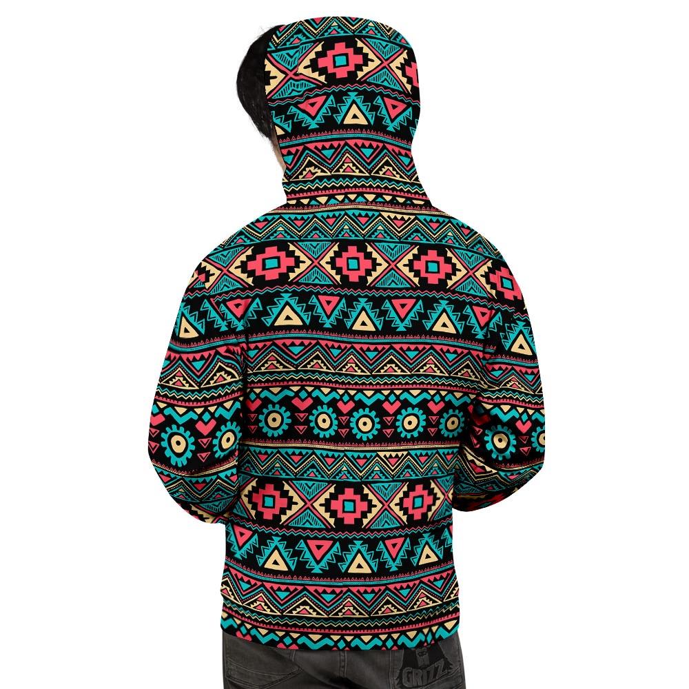 African Tribal Ethnic Print Pattern Men's Hoodie-grizzshop