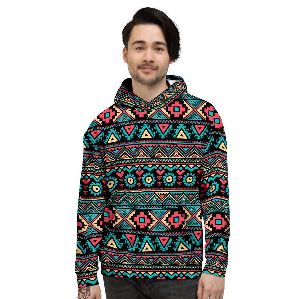 African Tribal Ethnic Print Pattern Men's Hoodie-grizzshop