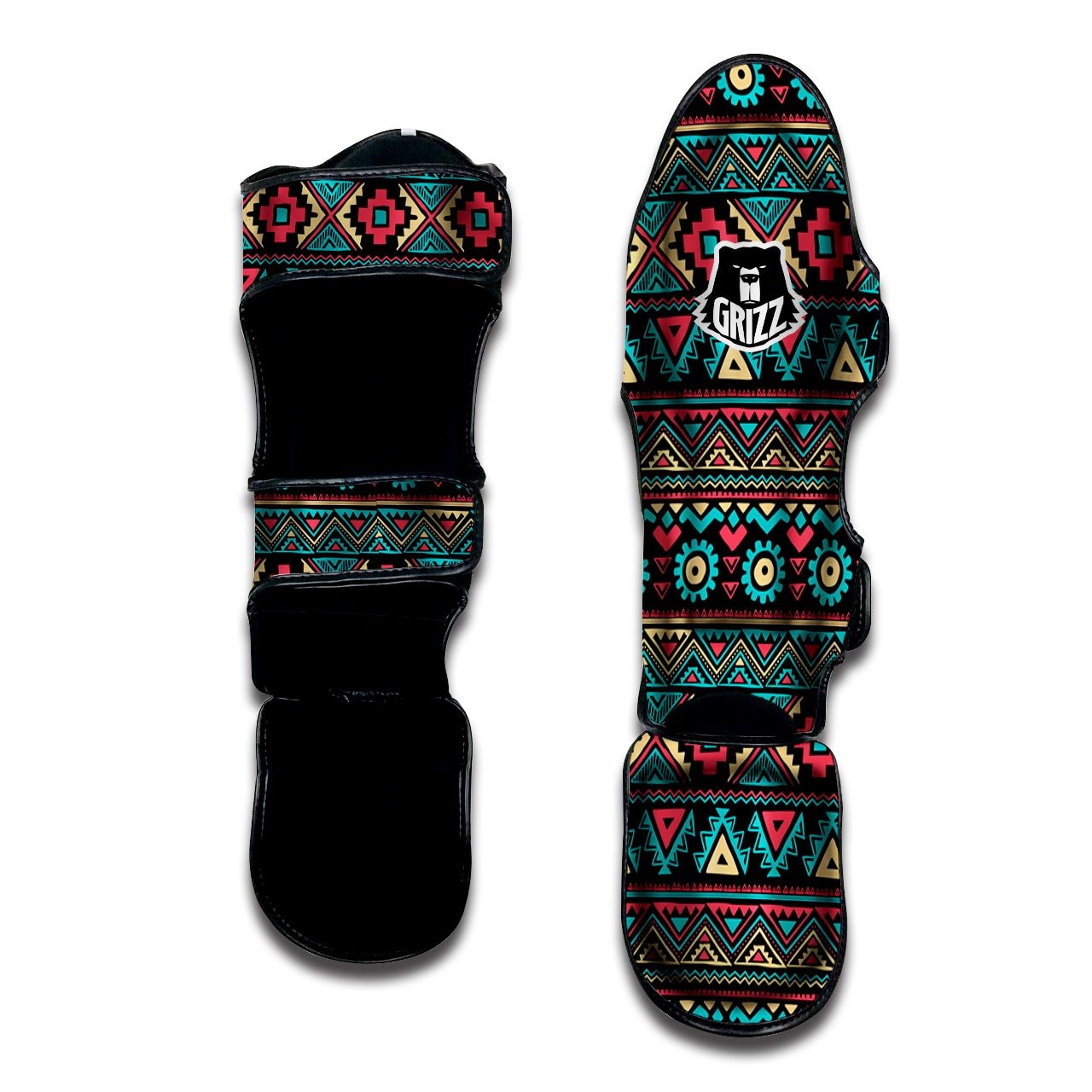 African Tribal Ethnic Print Pattern Muay Thai Shin Guards-grizzshop