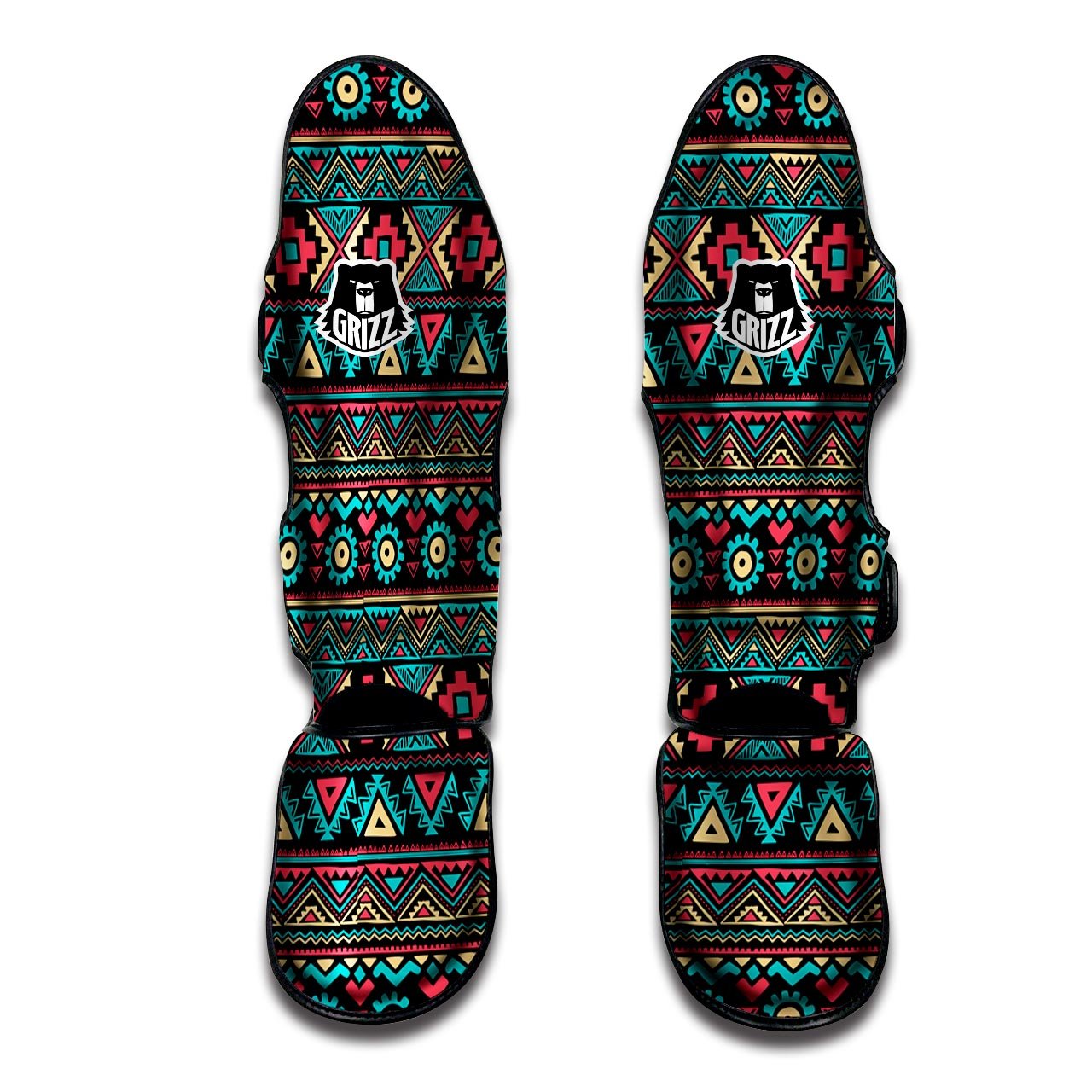 African Tribal Ethnic Print Pattern Muay Thai Shin Guards-grizzshop