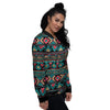 African Tribal Ethnic Print Pattern Women's Bomber Jacket-grizzshop