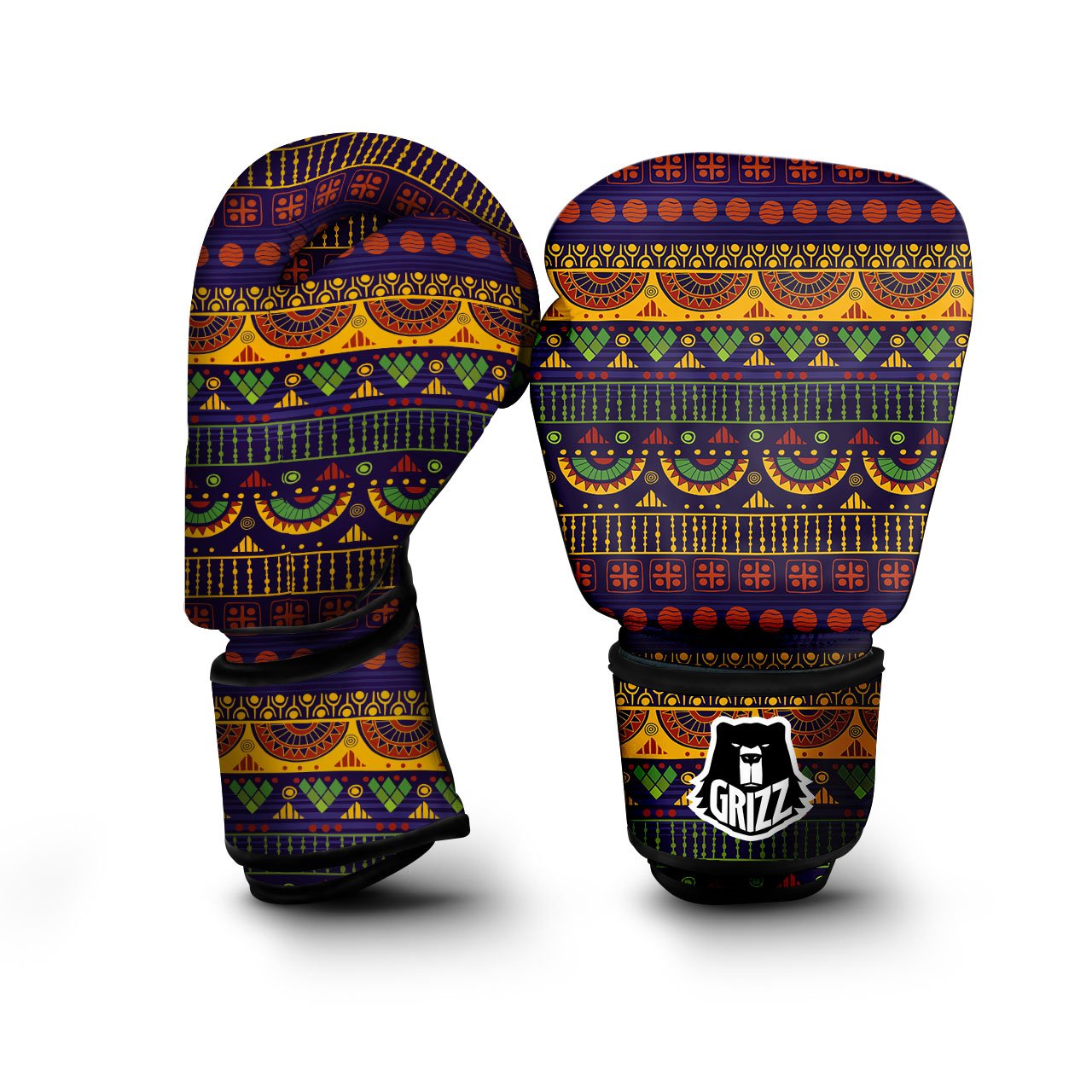 African Tribal Native Print Pattern Boxing Gloves-grizzshop