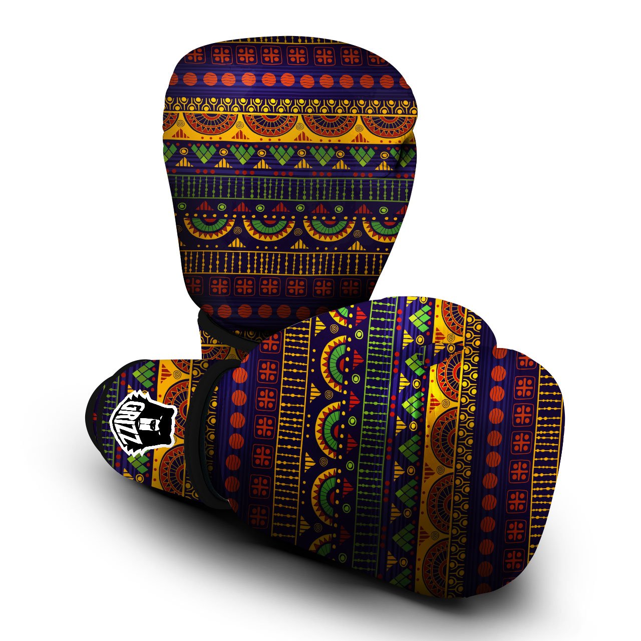 African Tribal Native Print Pattern Boxing Gloves-grizzshop