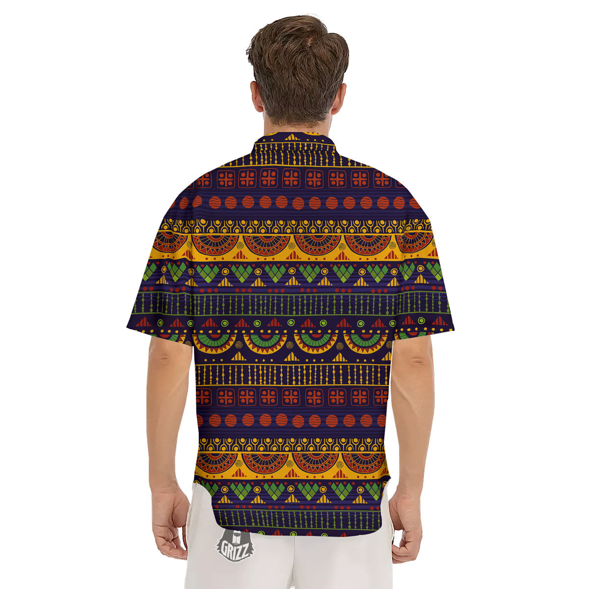 African Tribal Native Print Pattern Men's Short Sleeve Shirts-grizzshop