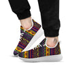 African Tribal Native Print Pattern White Athletic Shoes-grizzshop