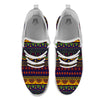 African Tribal Native Print Pattern White Athletic Shoes-grizzshop