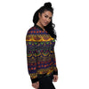 African Tribal Native Print Pattern Women's Bomber Jacket-grizzshop