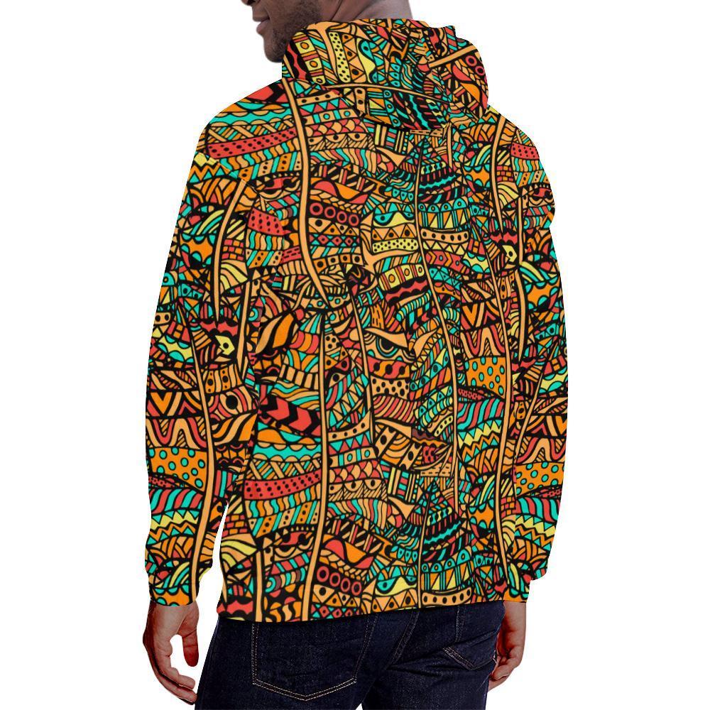 African Afro Dashiki Adinkra Kente Men Pullover Hoodie-grizzshop