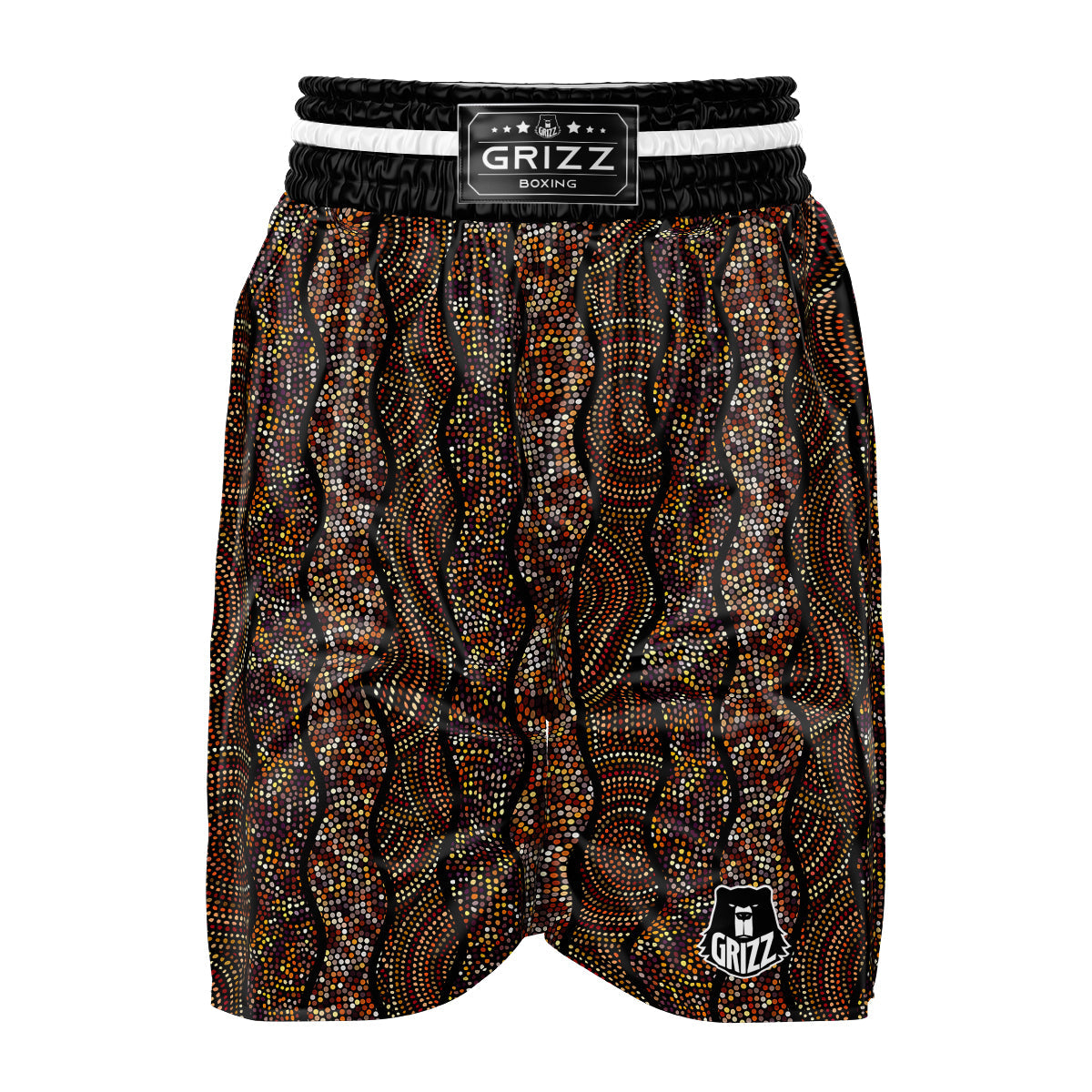 Afro African Dot Print Pattern Boxing Shorts-grizzshop