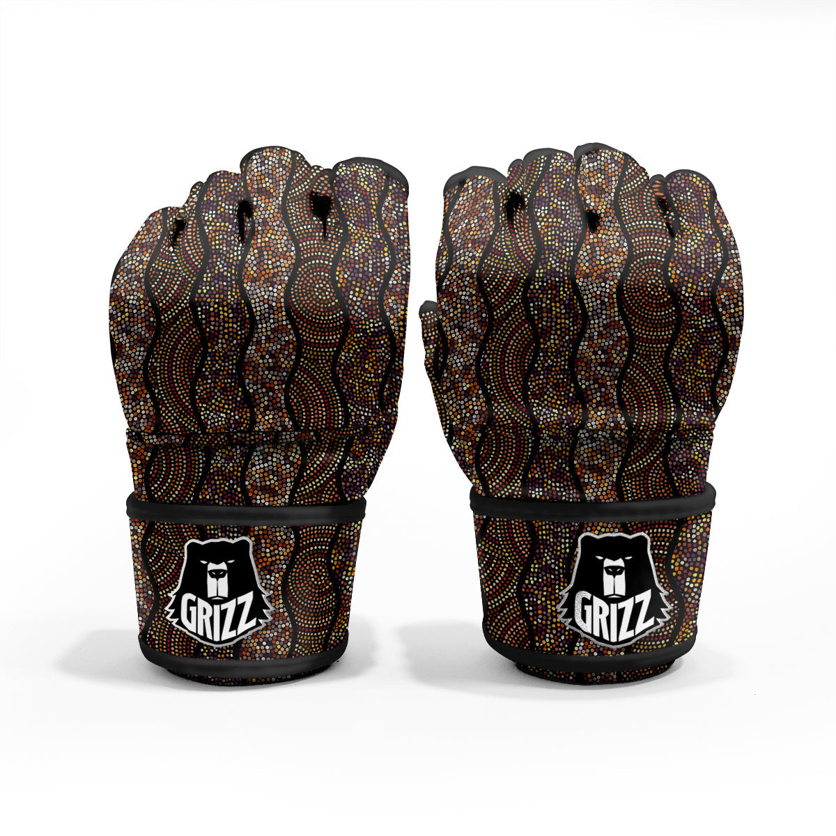 Afro African Dot Print Pattern MMA Gloves-grizzshop