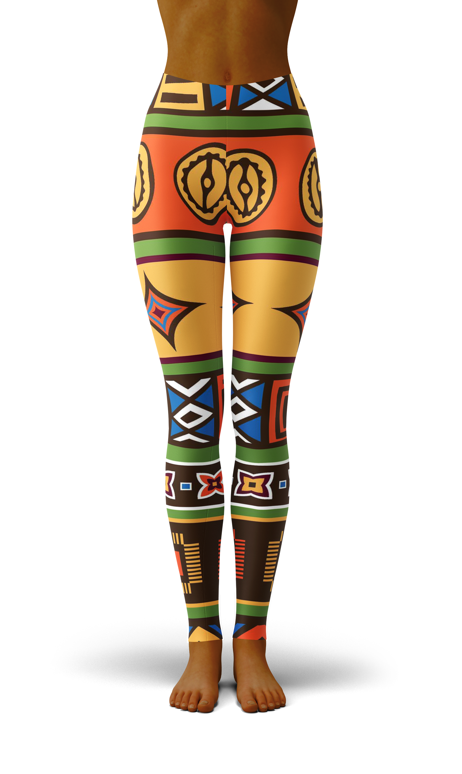 Afro African Kente Art Style 1 Print Legging-grizzshop