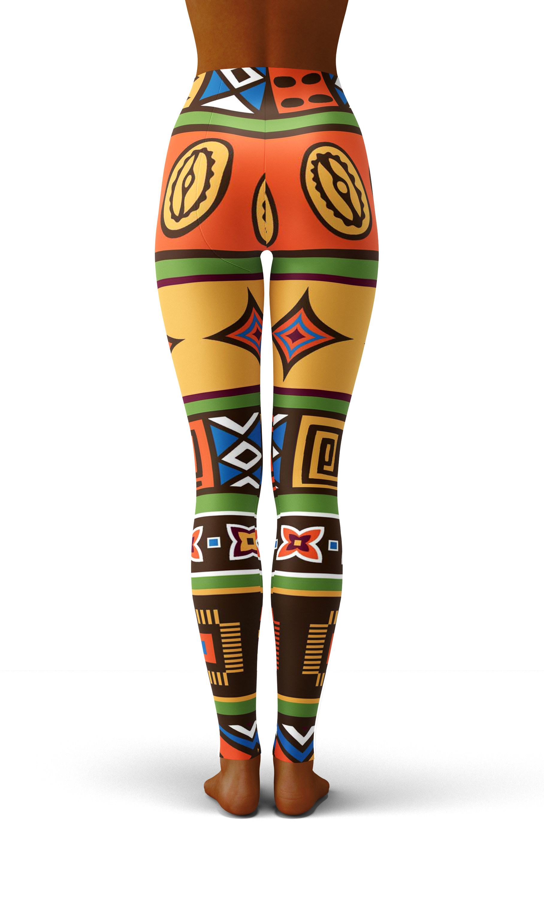 Afro African Kente Art Style 1 Print Legging-grizzshop